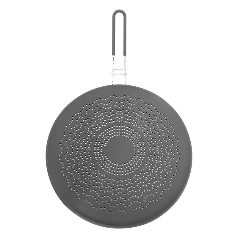 

SUNFLO Silicone Splatter Screen,Grease Splatter Guard With Folding Handle,For Cooking Splatter Guards&Fry Pan,13 Inch сірий колір