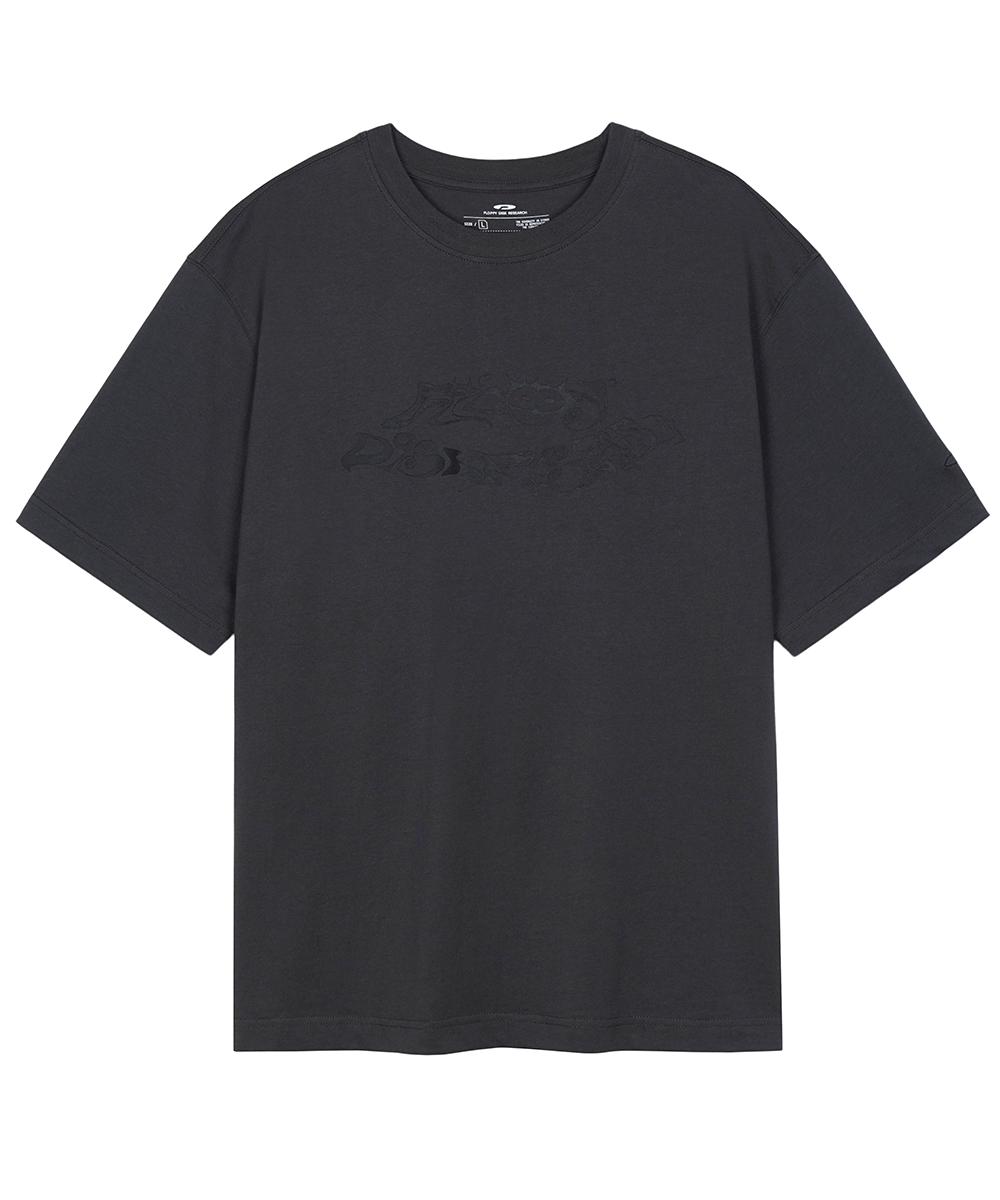 Fdr Caizhu Letter Short Sleeve Charcoal Navy/L