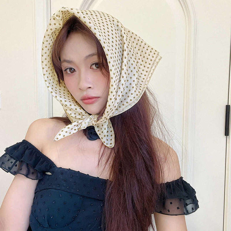 Fashion Printing Silk Small Square Scarf Summer Scarf Women's Versatile Small Scarf Head Band Hair Accessories