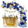 Blau Metallic Luftballongirlande Set Goldener Luftballonbogen Geburtstagsparty Dekoration Hochzeit Geburtstag Taufe