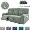 1/2/3 Seater Recliner Sofa Covers Leaves Jacquard Couch Slipcovers Elastic Water Repellent Armchair Covers for Living Room Hotel