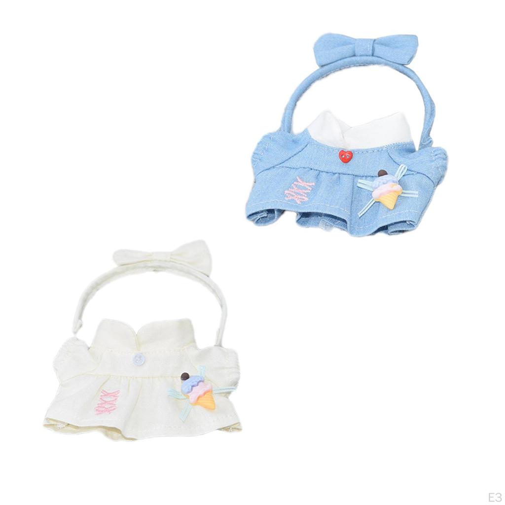 2 Pieces 17cm Doll Clothes, Dress And Headdress, Up Elegant Set for Pendant