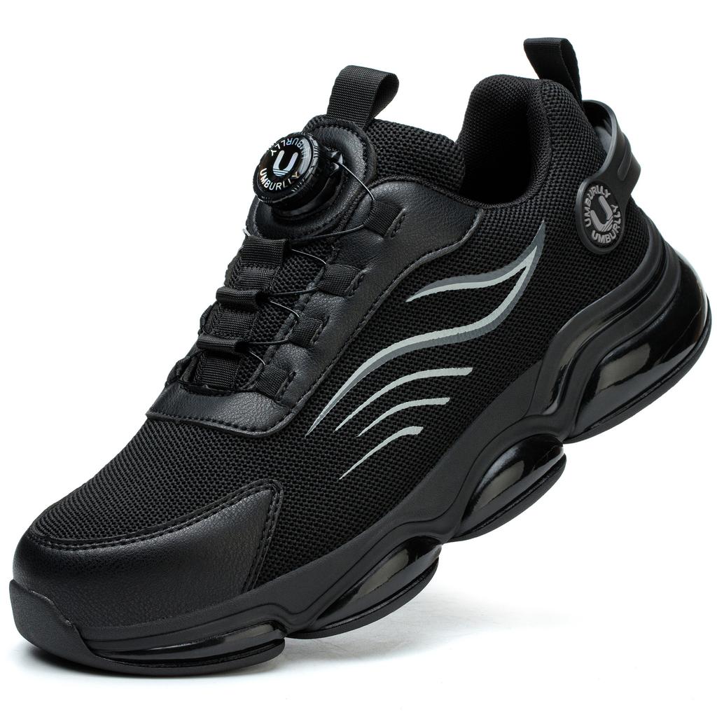 Mens Steel Toe Safety Work Boots Slip Puncture Proof Shoes Lightweight Comfort-Fit Anti Impact Protective Footwear for Workplace