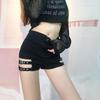 Schwarze Punk-Tanzshorts mit hoher Taille für Damen