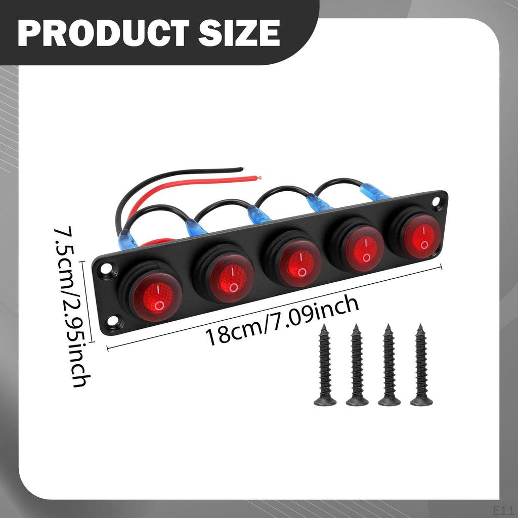 Rocker Switch Panel Mount Pre Wired on Off Toggle Screw Mounting Waterproof for RV Truck