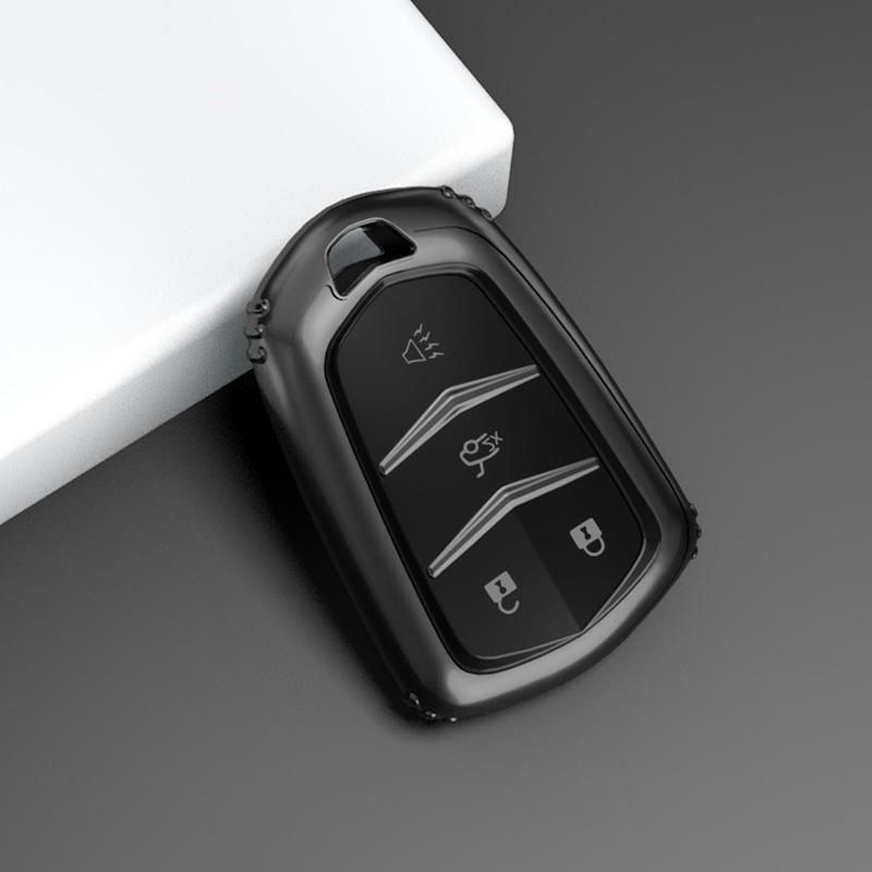 cvpys7 TPU Car Key Case Cover For Cadillac ATS CT6 CTS DTS XT5 Escalade ESV SRX STS XTS ELR 2014 - 2018 Remote Key Holder Keychain