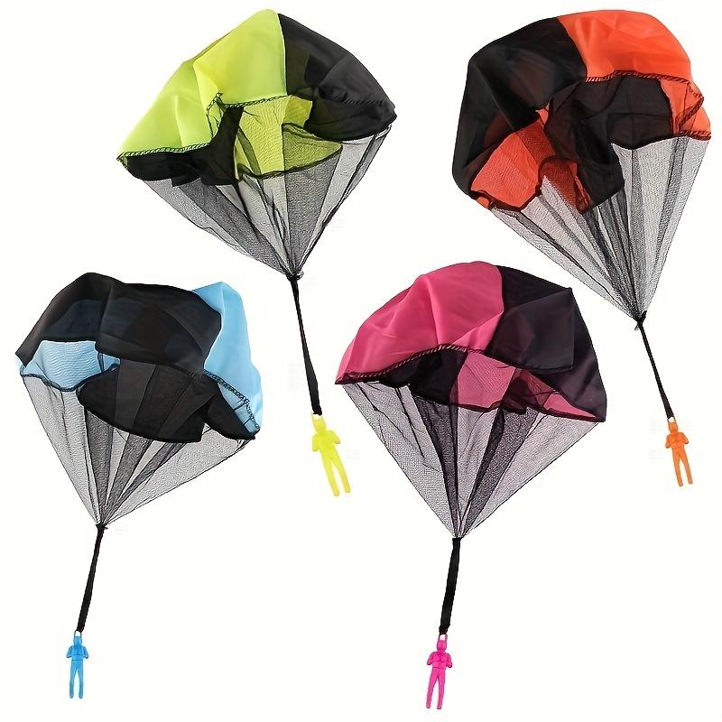 10pcs Colorful Tangle-Free Parachute Toy Set for Youngsters Durable,Outdoor Flying Toys In Assorted Colors Black,Red,Blue,Green,Yellow,Orange,Pink