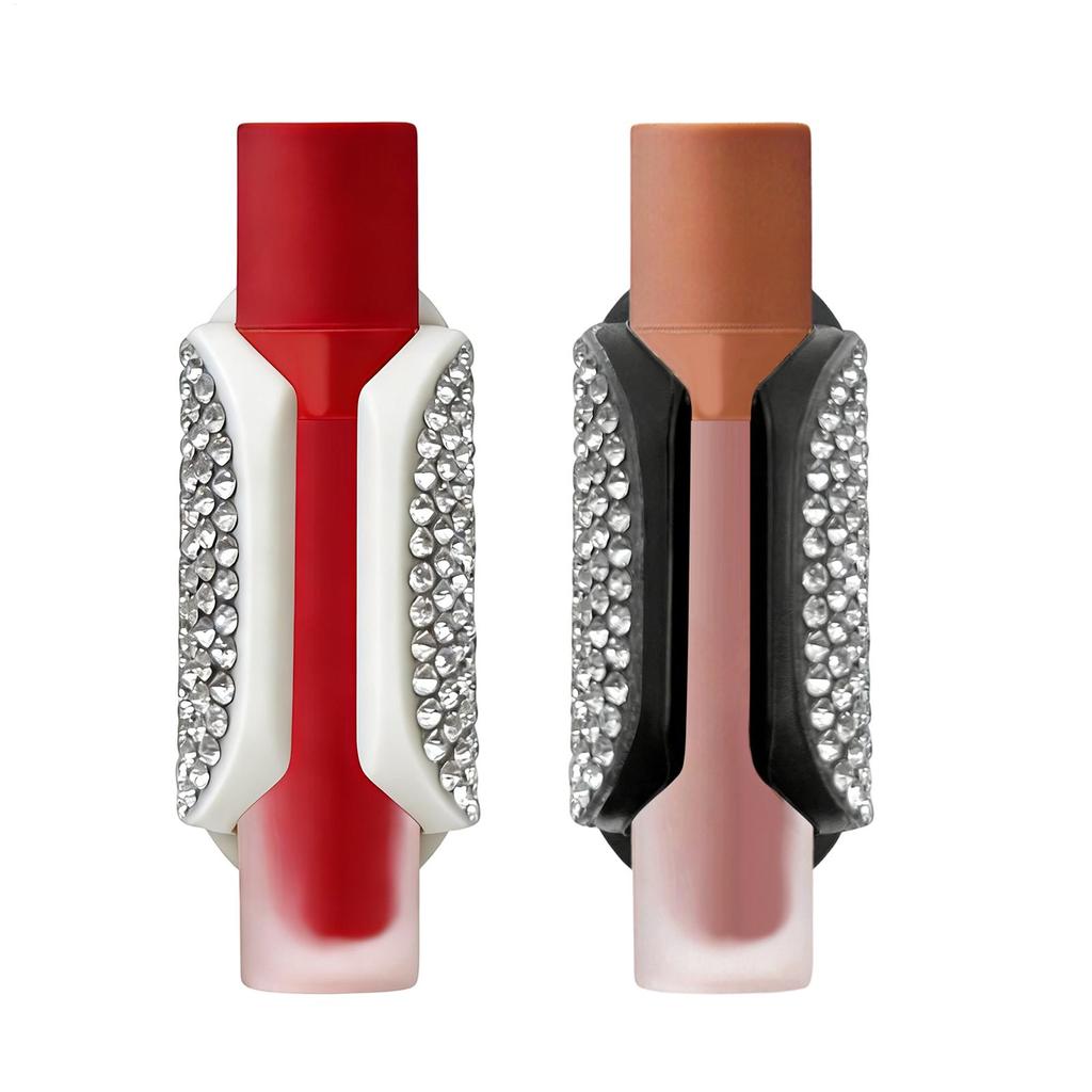 Lip Balm Holder for Car Silicone Non-Slip Adhesive Rhinestone Stand Upright Car Lipstick Holder for Girl Women Vehicles Visor