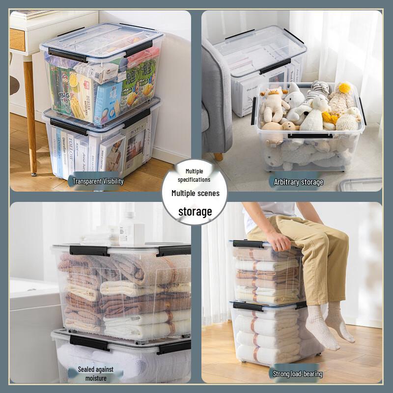 68L Silicone Sealed Transparent Storage Box