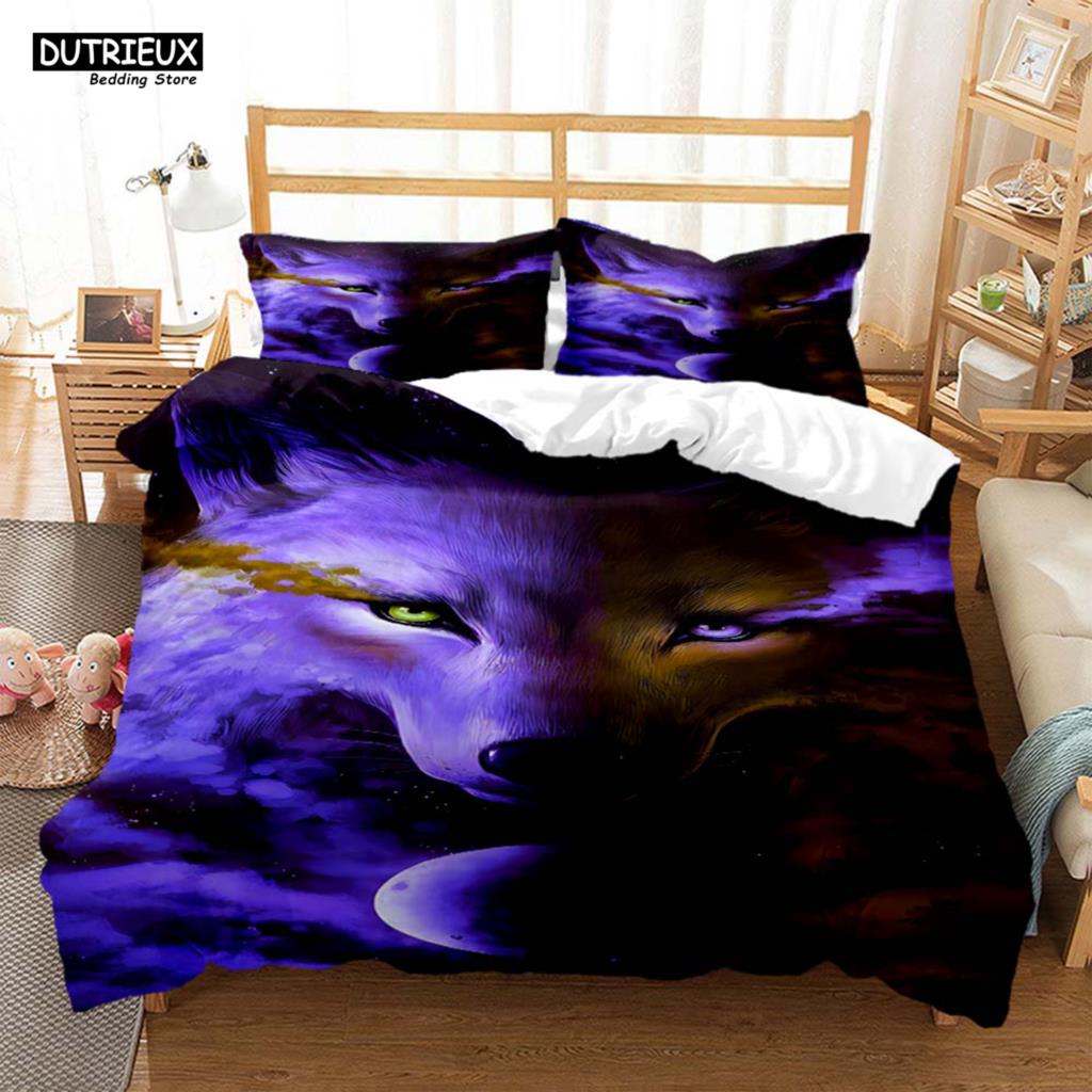 Comforter Wolf Digital Print Polyester Bedding Sets Child Boys Set For Teens Bedding Set Bed Comforter Set