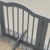 3 Panels Dog Gate W/ Support Feet Fence Safety Barrier Freestanding Wood Light Grey