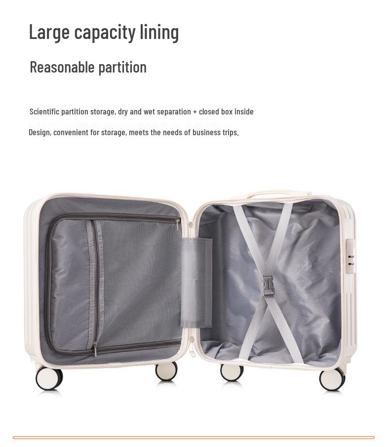 18-inch Lightweight Women's Carry-On Luggage with Combination Lock