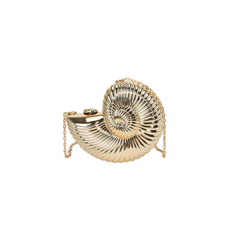 Acrylic Seashell Chain Shoulder Bag With Lock Closure For Evening Wear