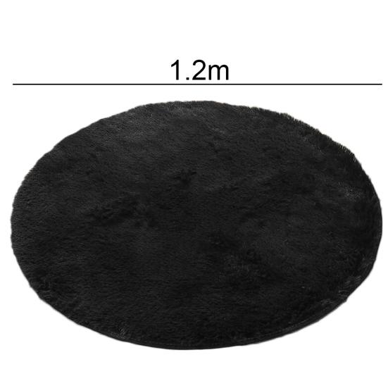 120cm Round Velvet Carpet Floor Rug Anti-Slip Pad Door Mat Indoor Bedside Decor