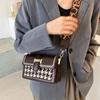 New women's bag fashion retro trend small square bag contrasting color shoulder messenger bag ins foreign style bag women