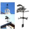 Vintage Design Black Metal Weather Vane, Wind Direction Indicator for Home Garden Decor