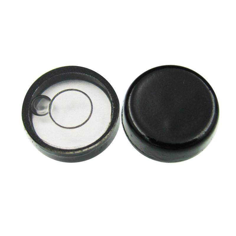 Circular Glass Bubble Level  Round Spirit Level Diameter 14mm with Black Shell and Ticks 1pcs