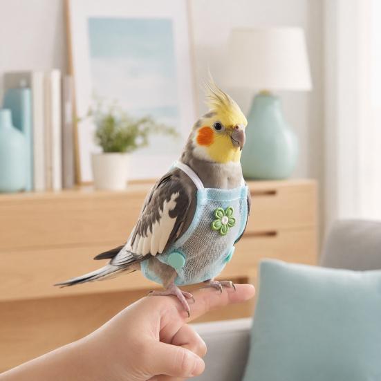 Yousheng Parrot Diaper Clothes with Leash, Parrot Flight Harness Diaper, Reusable Parrot Nappy Clothes, Outdoor Training Harness for Parakeet Budgies
