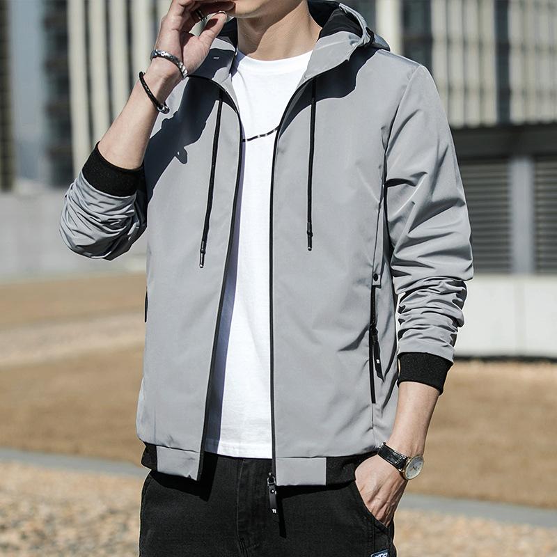 Giacca Uomo Versione Coreana della Giacca con Cappuccio Top Casual Uomo Giacca Comoda Giacca da Uomo Stampata Giacca a Vento