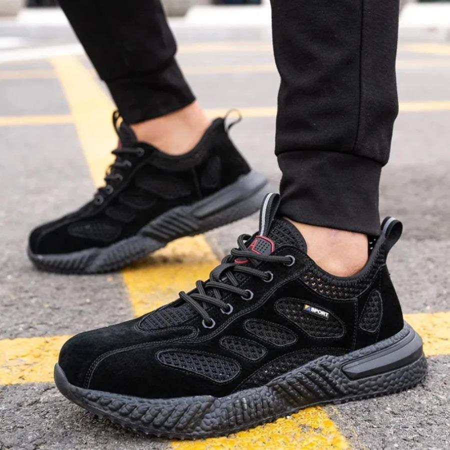 2025 New Type of Solid Color Flat Heel Lace-up Round-toe Men's Hiking, High-quality Sports and Outdoor Breathable Running Shoes