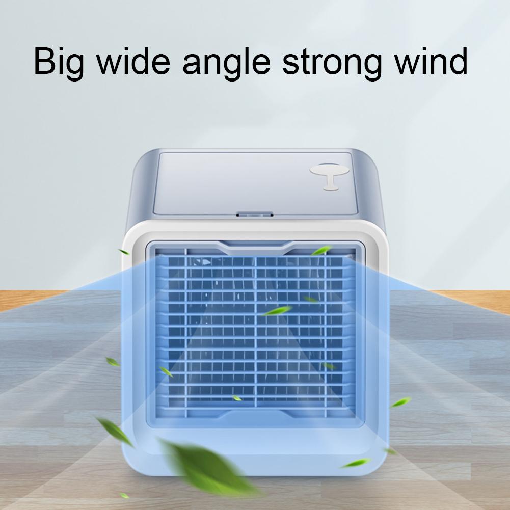 Portable Air Conditioner 500ml 3 Speeds Adjustable USB Mini Air Cooler Desk Cooling Fan for Office Bedroom Blue
