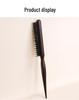 Fluffy Tooth Three-Row Boar Bristle Hairdressing Comb - Wooden, Pointed, Long Handle for Teasing, Curling, and Styling