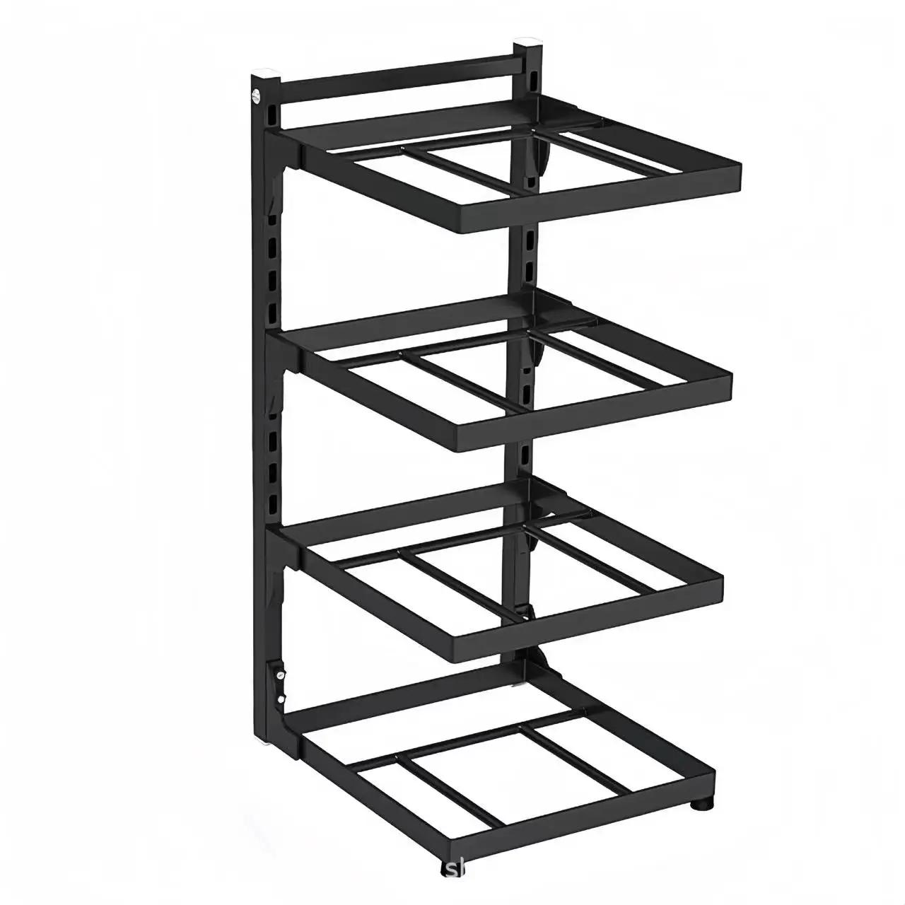 

Multi-Layer Cooker Storage Rack Kitchen Sink Storage Rack For Home Stovetop Cabinets Adjustable Pot Rack чёрный