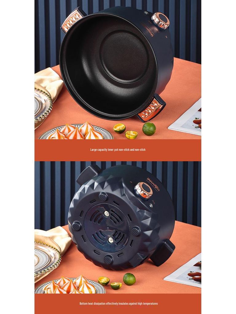 Multifunctional Electric Hot Pot & Frying Pan for Steaming, Stewing, and Noodle Cooking - Perfect for Dorms