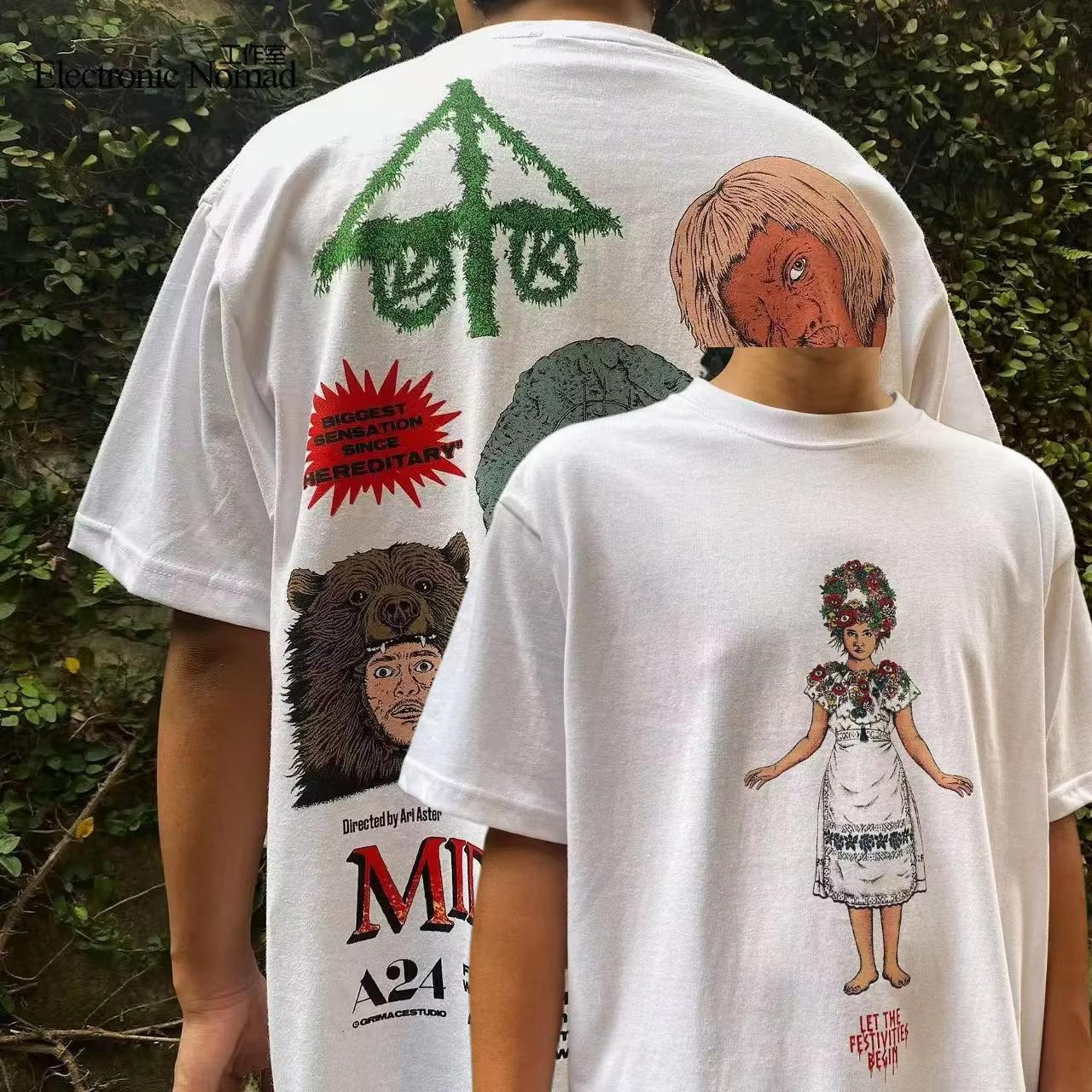 

Футболка с короткими рукавами в стиле Американского ретро-стиля «Кошмар в летнем кошмаре» от Washing Master, уличная одежда 90-х годов No Collision 4XL