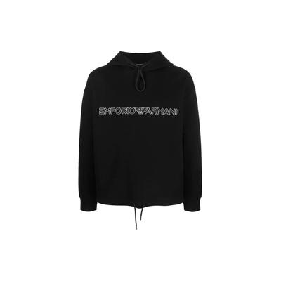 Felpa con stampa logo ricamato Manica Lunga Uomo felpa Nero 3R1MBC-1JHSZ-0999