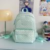 Schoolbag Korean Version Ins Small Fresh Polka Dot Backpack Women's Large Capacity Simple and Versatile Student Schoolbag Fashion Casual Backpack