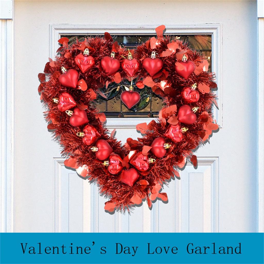 Valentine's Day Heart-shaped Three-dimensional Garland Outdoor Front Door Courtyard Porch Celebration Highlight Decoration Hanging Decoration