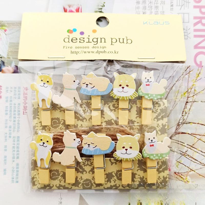 Cartoon Pastoral DogCartoon Hanging Color Photo Florist Card Note Clip
