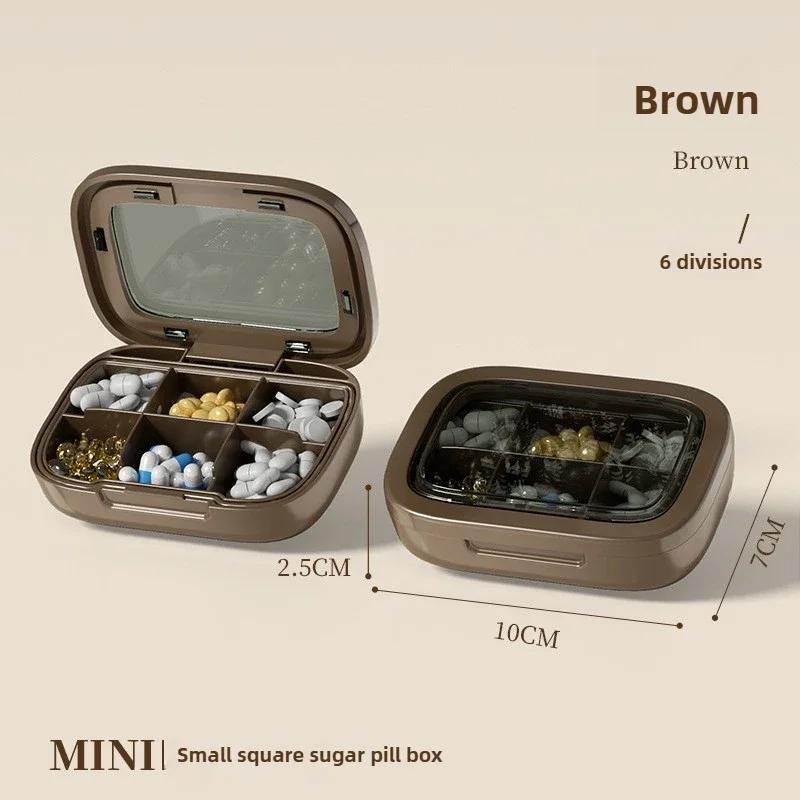 Portable Travel 4/6 Grids Storage Box Travel Week Medicine Box Transparent Sealed Moisture Proof Plastic Travel Medicine Storage