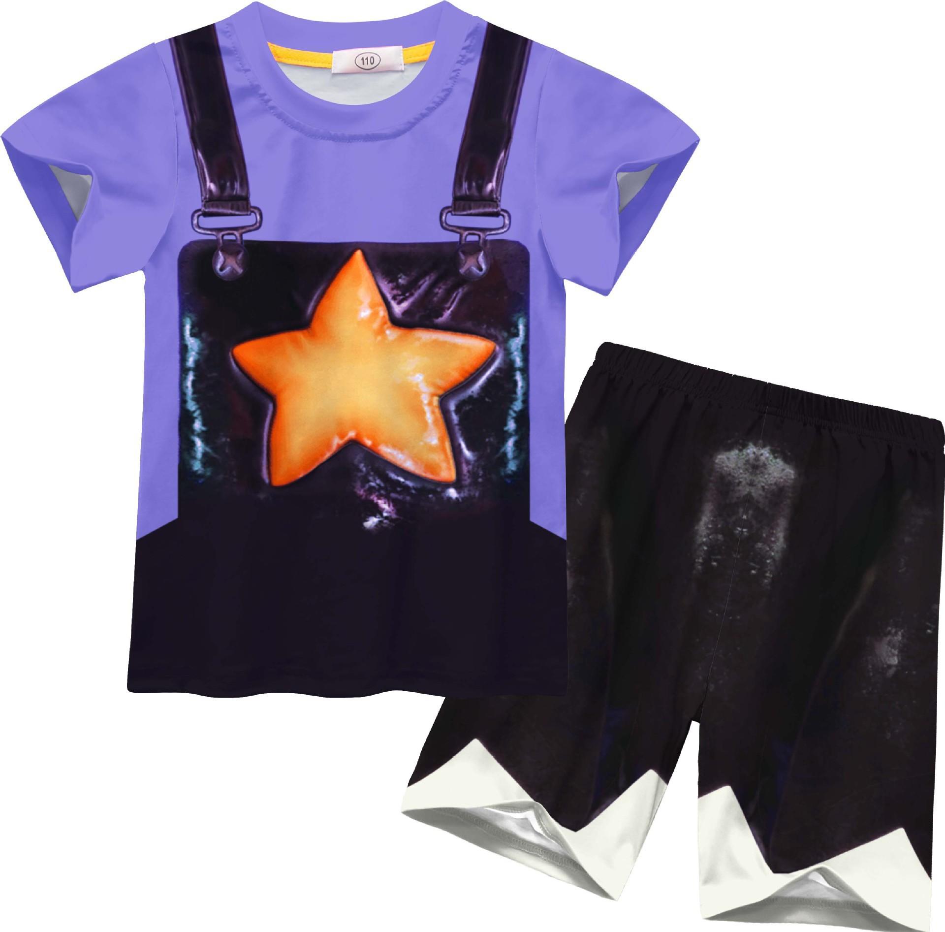 Ensemble T-shirt et Short Cosplay Bobi Time LLily pour Enfants Peut Ajouter Masque Sac Étoile Costume de Personnage de Jeu d'Halloween pour Filles Garçons 150cm blue