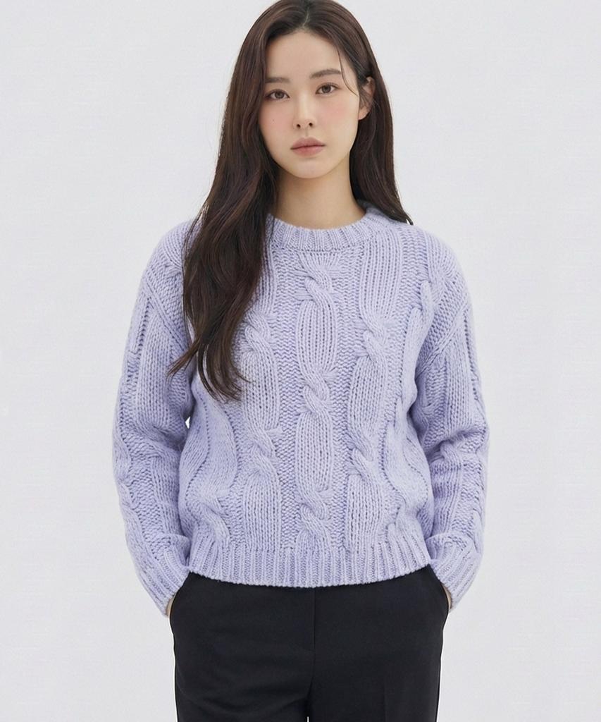 VANAKE Big Cable Pattern Knit_Vb32Ktq410Z