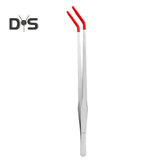 Fütterungszange für Reptilien aus Edelstahl mit Gummispitze, gerade/gebogene lange Pinzette für Aquarien, Bartagamen, Tankschlangen, Gehege, Terrarien