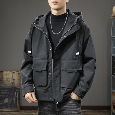 Outdoor Mountaineering Tide Brand Windproof Jacket Men'S Loose Large Size Sports And Leisure Hooded Tooling Jacket