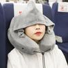 H-Shaped Inflatable Pillow Car Neck Rest Cushion Inflatable Neck Pillow With Hood Portable U-Shaped Pillow Travel Supplies Travel Neck Pillow