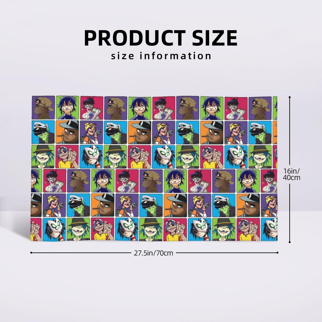 Asciugamano Facciale Morbido Banda Musicale Gorillaz Asciugatura Rapida Piscina Bagno Asciugamani in Cotone Assorbenti