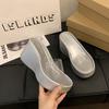 2025 Summer Chunky Woman Slippers Fashion PVC Transparent Platform Wedges Heel Slides Ladies Casual Outdoor Beach Shoes