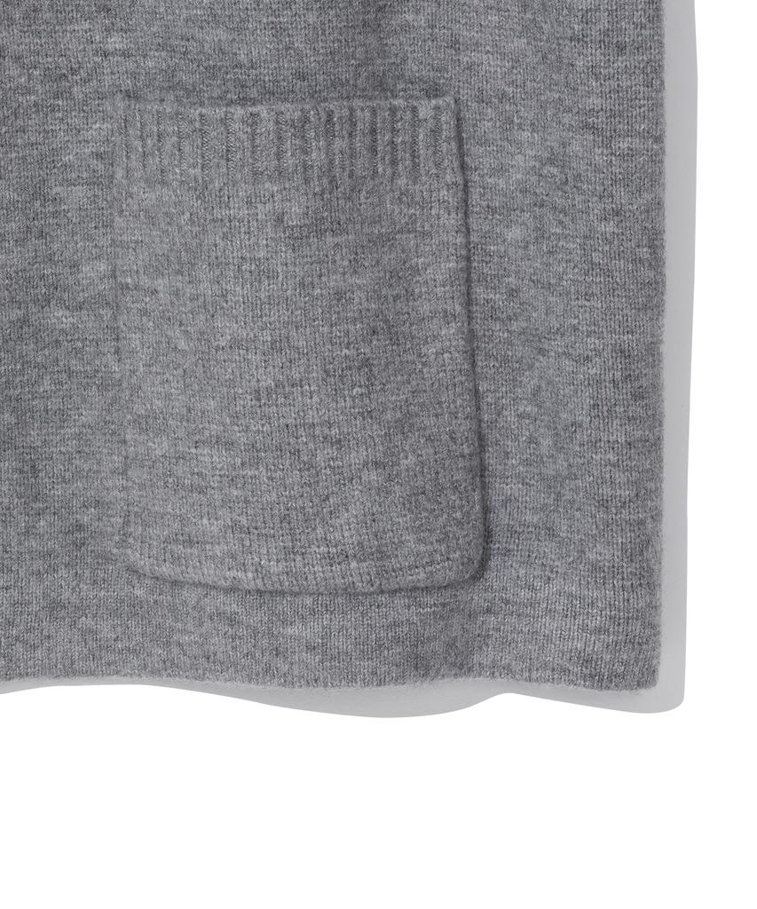 BEENTRILL Essential Turtleneck Two-Way Knit Zip-Up (Melange Gray)