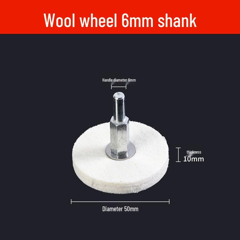 Mirror-Polished Stainless Steel & Wool Grinding Head Tool