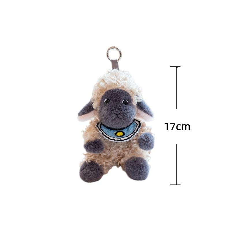 Niedliche Schaf Plüschtiere 17/27cm Lamm Kuscheltier Kawaii Zimmerdeko Spielzeug Schlüsselanhänger Rucksack Anhänger Auto Schlüsselanhänger Geburtstagsgeschenke