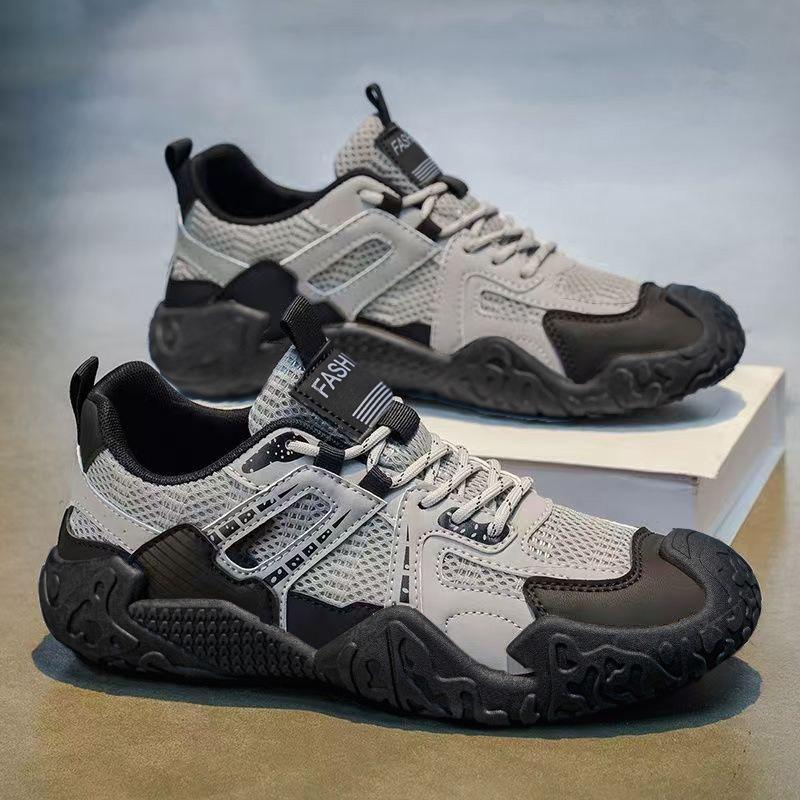 Men S Black Breathable Athletic Casual Shoes For Outdoor Hiking Wear Resistant
