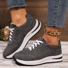 Women Canvas Shoes Fashion Lace Up Flat Sneakers Solid Color Casual Ladies Vulcanized Shoes