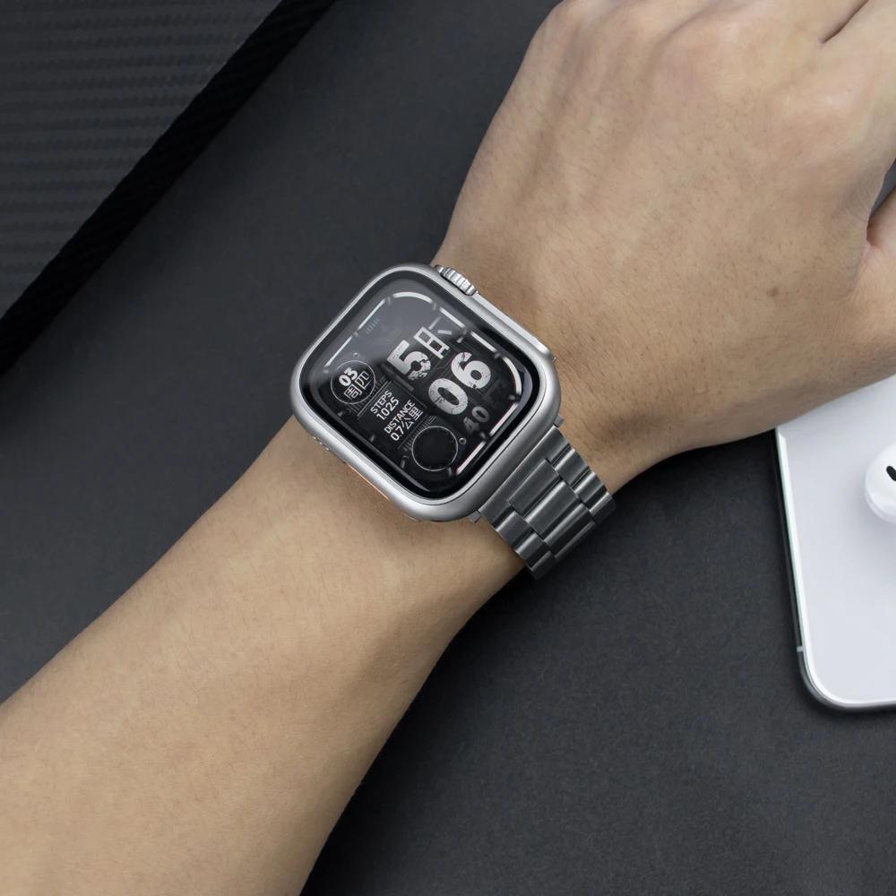 Klasszikus Váltás Ultra 2 Tok+Szíjhoz Apple Watch 44mm 45mm Fém Rozsdamentes Acél Szíj iWatch Series Series 9 Ultra2 8 7 6 SE 5 4
