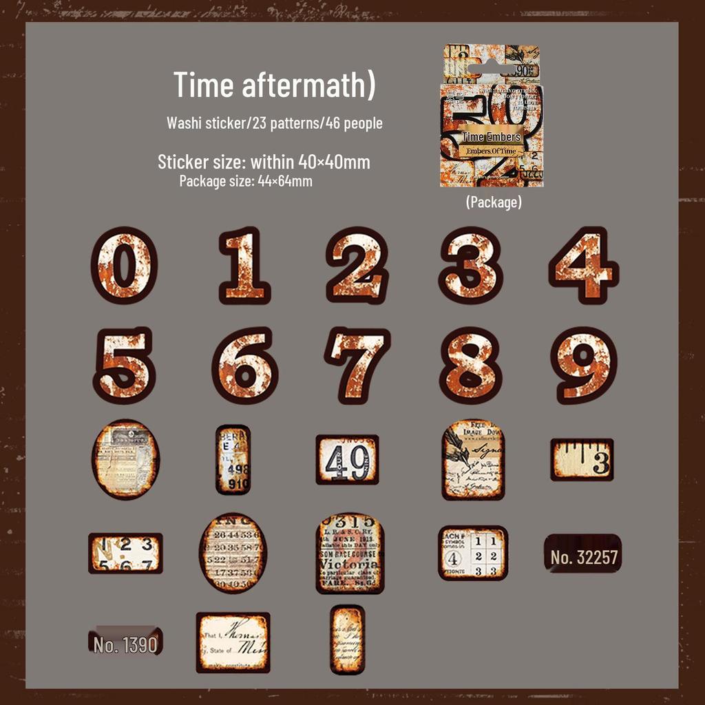 Yi Niao Retro Hot Stamping Sticker Set: 'Years of Peaceful' Series - 40 Pieces, 6 Designs