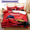 3pcs Custom Name Ladybug Bedding Set Duvet Cover Closure Includes 1 Duvet Cover & 2 Pillowcases, Soft and Comfortable for All Seasons.