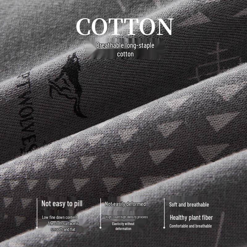 Septwolves 7A Antibacterial 100% Cotton Boxer Briefs for Men